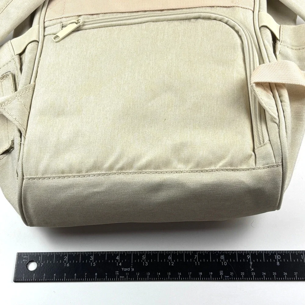 Live In Style Diaper Backpack Unisex Tan NEW Recycled Polyester Multi Pocket